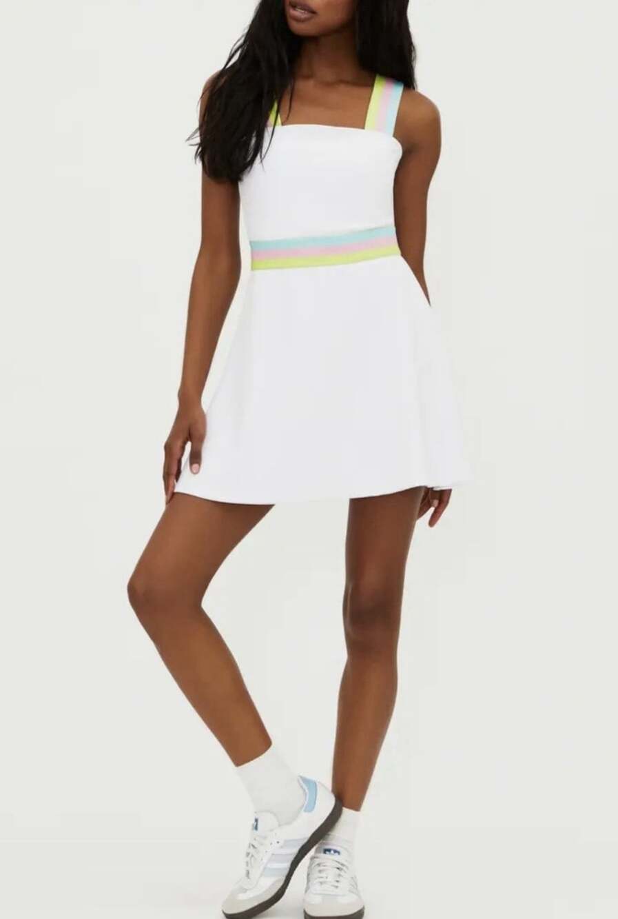 Women’s Beach Riot Miriam Mini Dress, Medium, Cut Out Back, White Pastel Colors